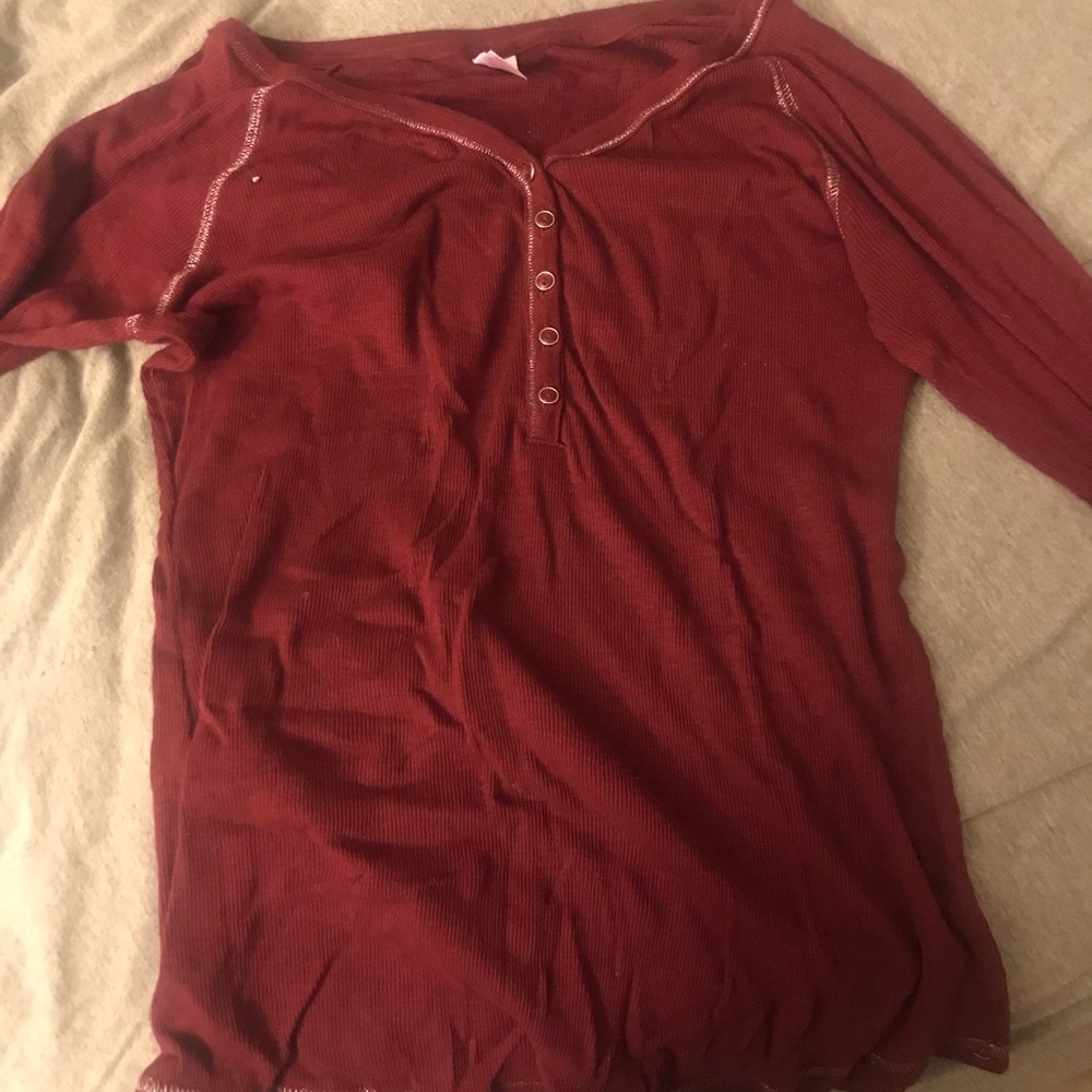 Maroon button down shirt
